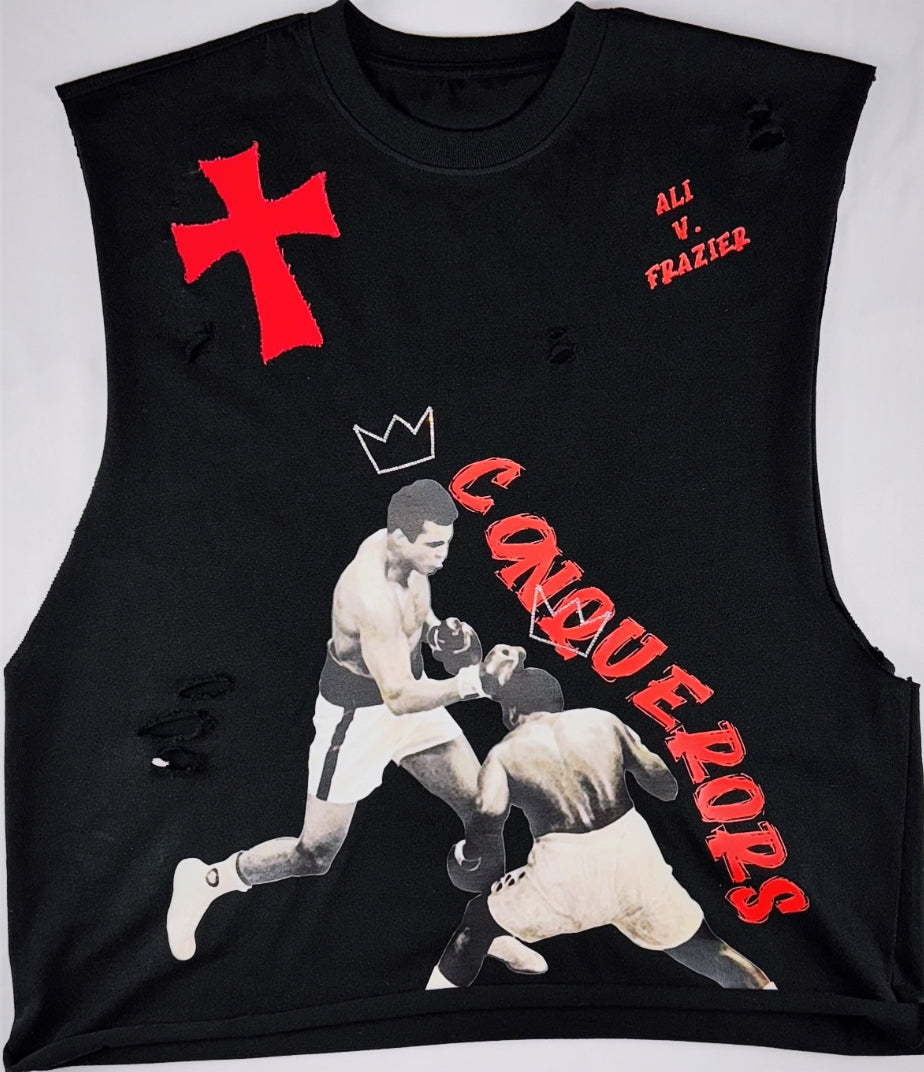 ALI VS FRAZIER - CONQUERORS CUT OFF T-SHIRT FOR MEN