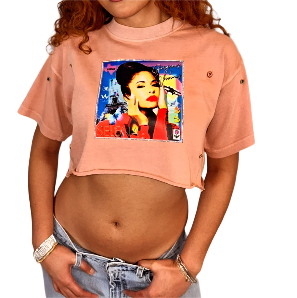 SELENA - GORGEOUS AND VICIOUS CROP TOP T-SHIRT FOR WOMEN