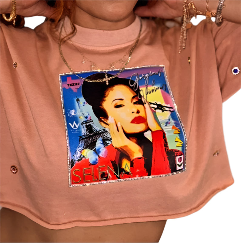 SELENA - GORGEOUS AND VICIOUS CROP TOP T-SHIRT FOR WOMEN