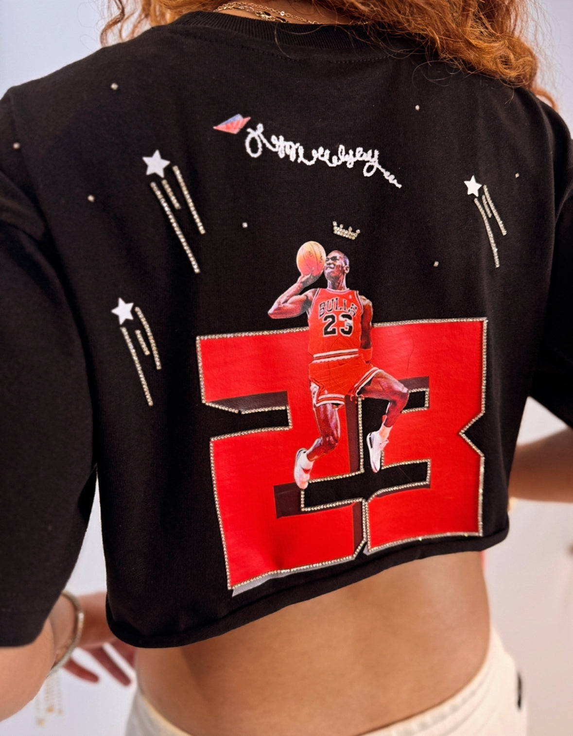 23 JORDAN - THE HISTORY OF FLIGHT CROP TOP T-SHIRT FOR WOMEN