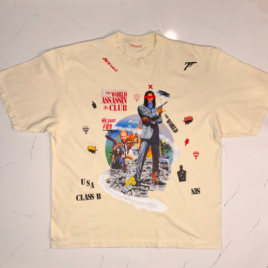 THE WORLD IS NOT ENOUGH- THE WORLD ASSASSIN CLUB SHORT SLEEVE GRAPHIC TEE